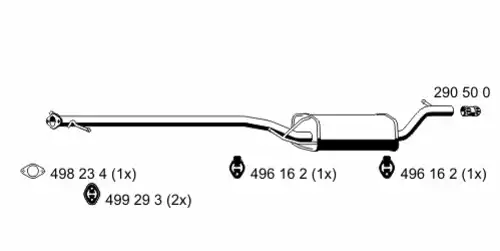 глушитель средняя часть Ford 341141 ERNST