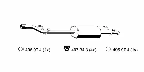 глушитель передняя часть MB 390019 ERNST