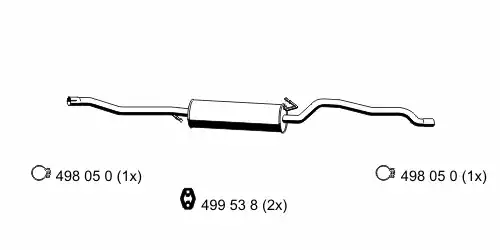 глушитель средняя часть VW 305068 ERNST