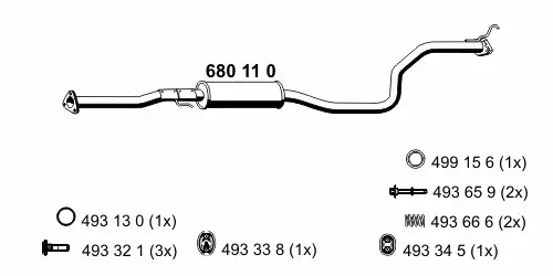 глушитель средняя часть Toyo 688024 ERNST