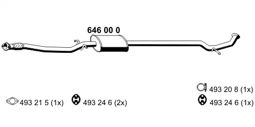 глушитель средняя часть Hyun 646000 ERNST