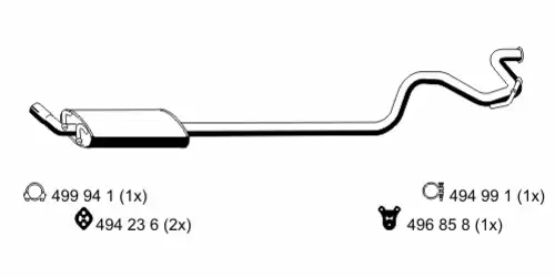глушитель задняя часть Ford 330022 ERNST