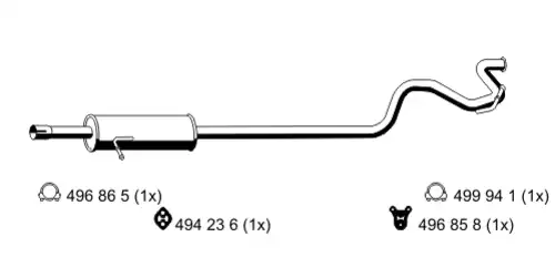 глушитель задняя часть Ford 330145 ERNST