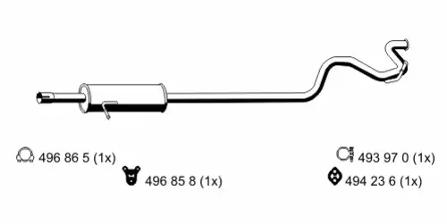 глушитель задняя часть Ford 348034 ERNST