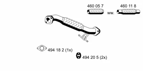 Гофра глушителя ERNST 313520 L= d=