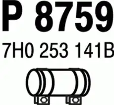 Труба соединительная D=60mm L=125mm P8759 FENNO