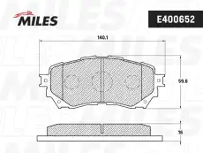 Тормозные колодки дисковые передняя ось MILES E400652
