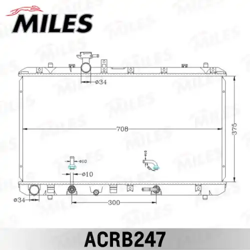 Радиатор системы охлаждения двигателя MILES ACRB247