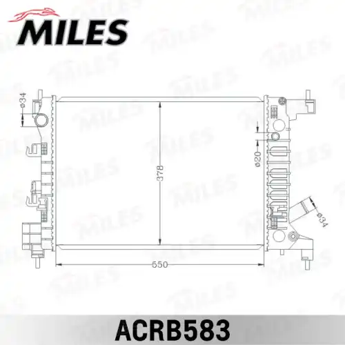 Радиатор системы охлаждения двигателя MILES ACRB583