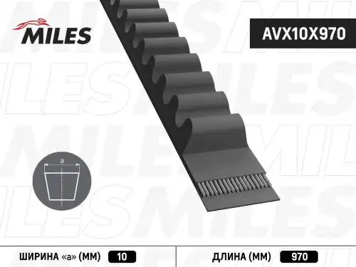 Ремень клиновой MILES AVX10X970