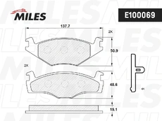 Тормозные колодки дисковые передняя ось MILES E100069