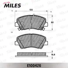 Тормозные колодки дисковые передняя ось MILES E100426