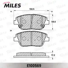 Тормозные колодки дисковые передняя ось MILES E100569