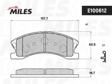 Тормозные колодки дисковые передняя ось MILES E100612