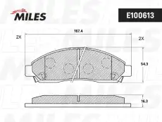 Тормозные колодки дисковые передняя ось MILES E100613