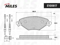 Тормозные колодки дисковые передняя ось MILES E100617