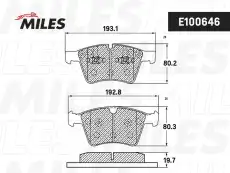 Тормозные колодки дисковые передняя ось MILES E100646