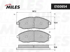 Тормозные колодки дисковые MILES E100654