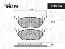 Тормозные колодки дисковые MILES E110624