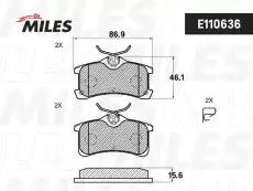 Тормозные колодки дисковые MILES E110636