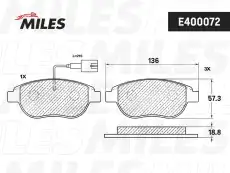 Тормозные колодки дисковые MILES E400072