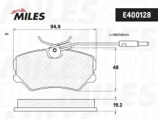 Тормозные колодки дисковые передняя ось MILES E400128