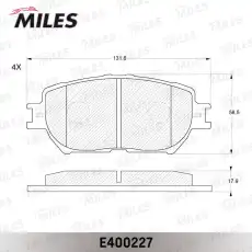 Тормозные колодки дисковые передняя ось MILES E400227