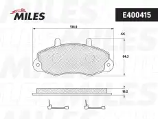 Тормозные колодки дисковые передняя ось MILES E400415