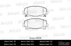 Тормозные колодки дисковые передняя ось MILES E400416