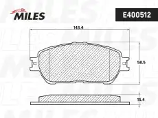 Тормозные колодки дисковые передняя ось MILES E400512