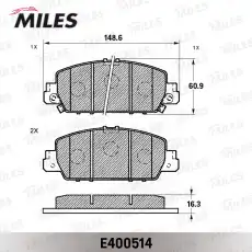 Тормозные колодки дисковые передняя ось MILES E400514