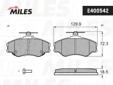Тормозные колодки дисковые передняя ось MILES E400542
