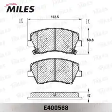 Тормозные колодки дисковые передняя ось MILES E400568