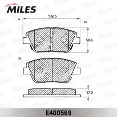 Тормозные колодки дисковые передняя ось MILES E400569