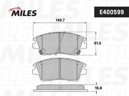 Тормозные колодки дисковые передняя ось MILES E400599