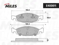 Тормозные колодки дисковые передняя ось MILES E400611