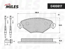 Тормозные колодки дисковые передняя ось MILES E400617
