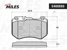 Тормозные колодки дисковые передняя ось MILES E400650
