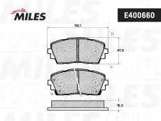 Тормозные колодки дисковые передняя ось MILES E400660