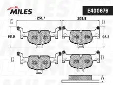 Тормозные колодки дисковые передняя ось MILES E400676