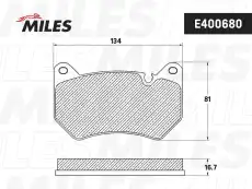 Тормозные колодки дисковые передняя ось MILES E400680