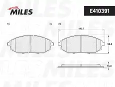 Тормозные колодки дисковые передняя ось MILES E410391