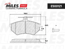 Тормозные колодки дисковые передняя ось MILES E500121