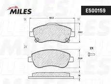 Тормозные колодки дисковые передняя ось MILES E500159