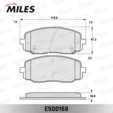 Тормозные колодки дисковые передняя ось MILES E500168