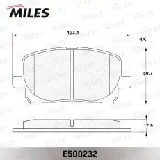 Тормозные колодки дисковые передняя ось MILES E500232