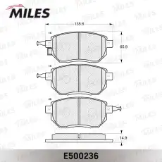 Тормозные колодки дисковые передняя ось MILES E500236