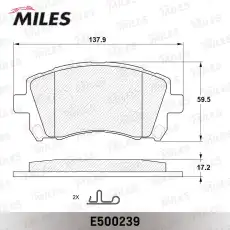 Тормозные колодки дисковые передняя ось MILES E500239