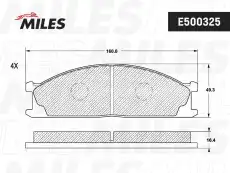 Тормозные колодки дисковые передняя ось MILES E500325