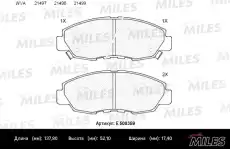 Тормозные колодки дисковые передняя ось MILES E500359